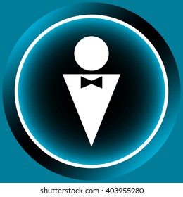 Icon white man sign