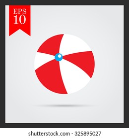 Icon of white and red inflatable beach ball