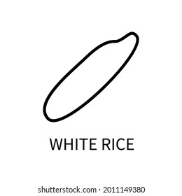 Icono De La Línea De Arroz Blanco En Un Estilo Simple. Señal vectorial en un estilo simple aislado en un fondo blanco. Tamaño original 64x64 píxeles.