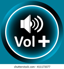 Icon white volume plus