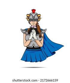 The icon who was a female knight holding a flower, was wearing a special armor for war