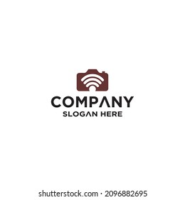 Icon wifi camera logo design template