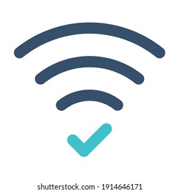 icon wifi connected using flat style and blue color dominate