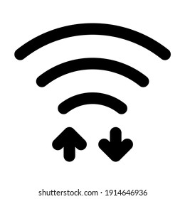 datos wifi de iconos con estilo de línea