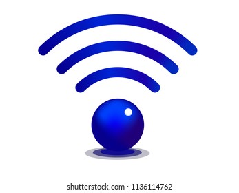 Icon wifi design Vector ideas concept blue object, symbols