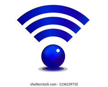 Icon wifi design Vector ideas concept blue object, symbols