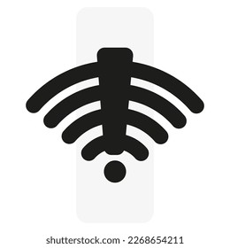 Icono con signo de exclamación de icono wifi. Ilustración vectorial.