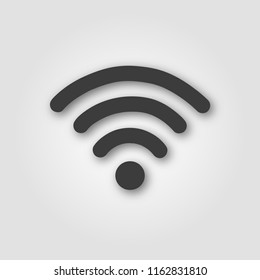 Icon wifi in a flat style on gray background