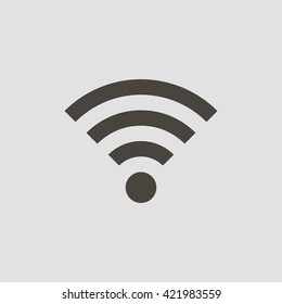 Icon wifi in a flat style on gray background