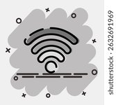 Icon wifi. Internet network elements. Icon in comic style.