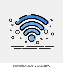 Icon wifi. Internet network elements. Icon in MBE style.