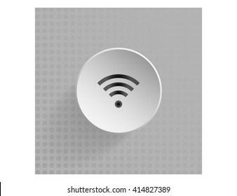icon wi-fi on a larger circle grey background