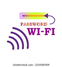 Icon With Wifi Password. Digital Technology Background. Vector Illustration. Stock Image.