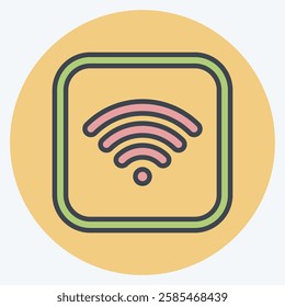 Icon Wifi. related to Public symbol. color mate style. design editable