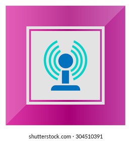 Icon of wifi router in circle
