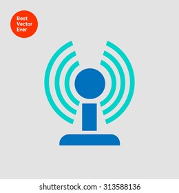 Icon of wifi router in circle