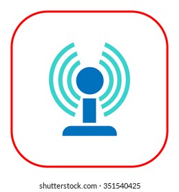 Icon of wifi router in circle