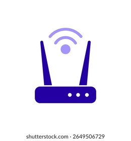Ícone de um roteador wifi, isolado contra um plano de fundo limpo.
