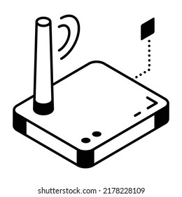 An icon of wifi router isometric design 

