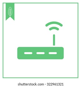Icon of wifi router with signal sign