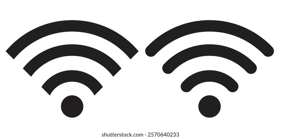 Icon wifi signal. Wireless internet symbol. Set of sign for connect of network. Bar of satellites for mobile, radio, computer. Hotspot, strength electronic wave from antenna for communication. Vector