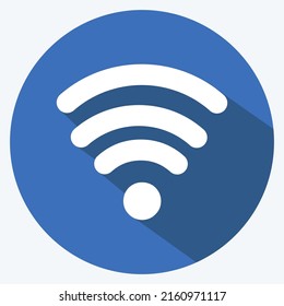 Icon Wifi. suitable for Mobile Apps symbol. long shadow style. simple design editable. design template vector. simple symbol illustration