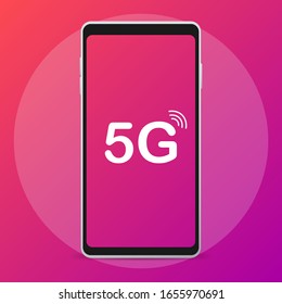 Icon of Wi-fi technology 5G . Vector illustration.