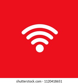 icon wifi. white icon on red background