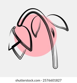 Icon wilted flower. Global warming elements. Icon in color spot style.