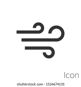Icon wind in black and white Illustration.