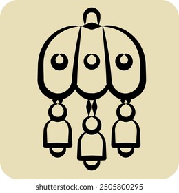 Icon Wind Chime. related to Korea symbol. hand drawn style. simple illustration