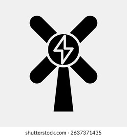 Icon wind energy. Renewable energy elements. Icon in glyph style.