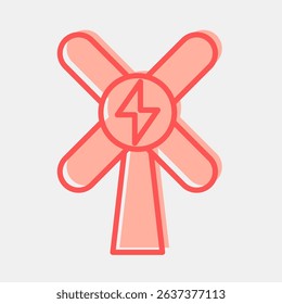 Icon wind energy. Renewable energy elements. Icon in two tone style.