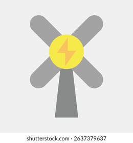 Icon wind energy. Renewable energy elements. Icon in flat style.