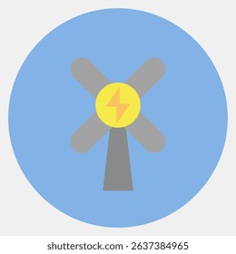 Icon wind energy. Renewable energy elements. Icon in color mate style.