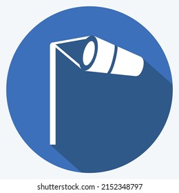Icon Wind Indicator. suitable for disasters symbol. long shadow style. simple design editable. design template vector. simple symbol illustration