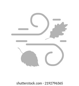 icon of the wind with leaves on a white background, vector illustration