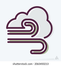 Icono Viento - Modelo MBE - Ilustración simple, trazo editable, vector de plantilla de diseño, Buena para impresiones, carteles, anuncios, anuncios, gráficos de información, etc.