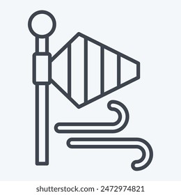 Icon Wind. related to Airport symbol. line style. simple design illustration