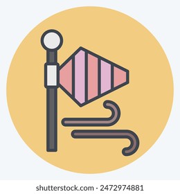 Icon Wind. related to Airport symbol. color mate style. simple design illustration