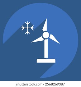 Icon Wind. related to Winter symbol. long shadow style. simple illustration