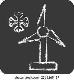 Icon Wind. related to Winter symbol. chalk Style. simple illustration