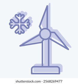 Icon Wind. related to Winter symbol. two tone style. simple illustration