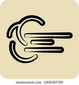 Icon Wind Resistant. suitable for sportswear symbol. hand drawn style. simple design editable. design template vector. simple illustration