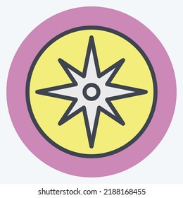 Icon Wind Rose. suitable for education symbol. color mate style. simple design editable. design template vector. simple illustration