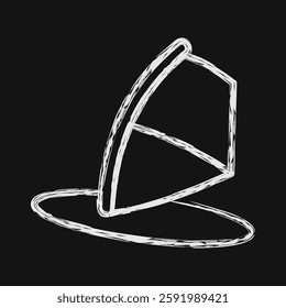 Icon wind surfing. Sports elements. Icon in chalk style.