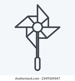 Icon Windmill. related to Amusement Park symbol. line style. simple design editable. simple illustration