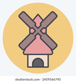 Icon Windmill. related to Smart City symbol. color mate style. simple design illustration