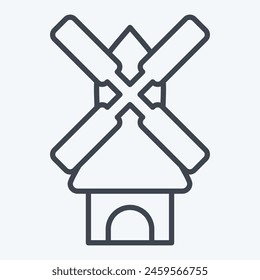 Icon Windmill. related to Smart City symbol. line style. simple design illustration