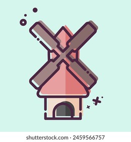 Icon Windmill. related to Smart City symbol. MBE style. simple design illustration